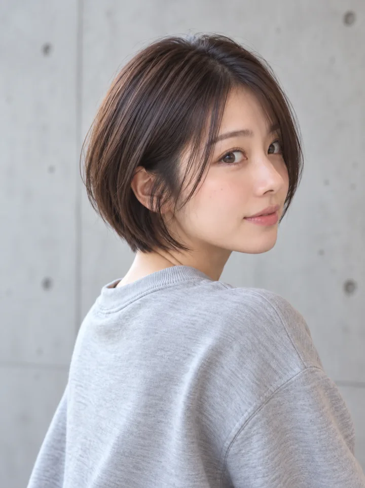 前下がりショートボブのスタイルイメージ