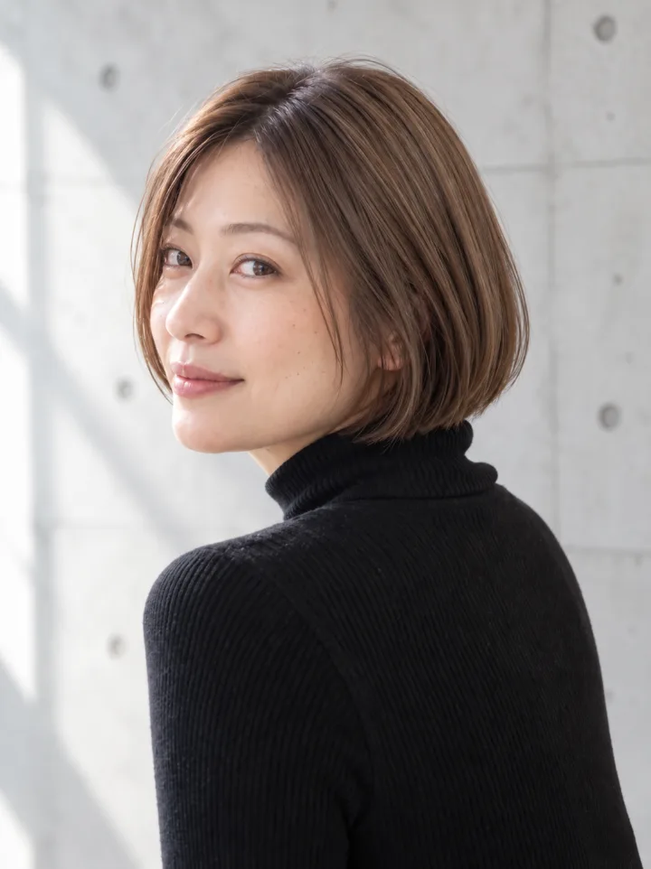 ストレートのミニボブのスタイルイメージ